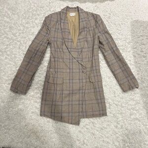 Plaid Tan Women's Blazer